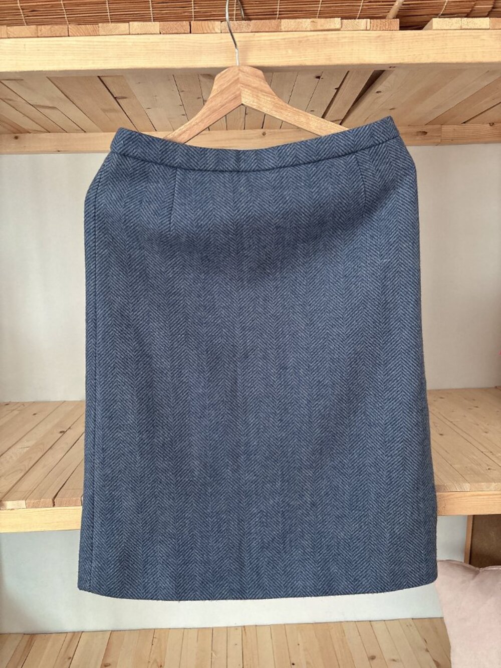 Light Blue Vintage Herringbone Skirt